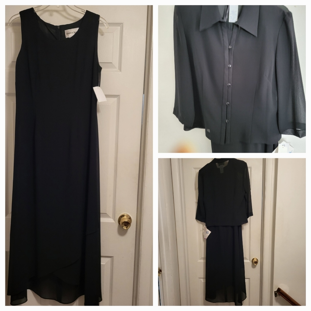 Danny and Nicole, two peice dress sets, color black, size 8